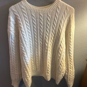 Cozy White Cable Knit Sweater